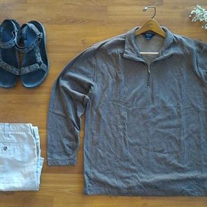 Brooks Men's long sleeve shirt half zip tan