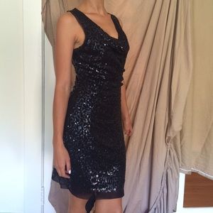 Max Studio Sequin black cocktail dress