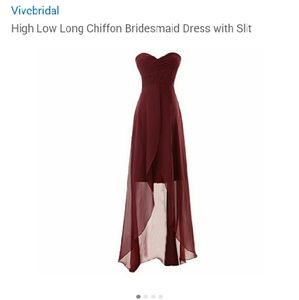 Burgundy chiffon dress