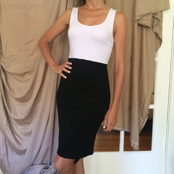 H&M black & White Stretch Dress