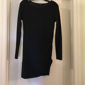 Theory Black Long Sleeve Sweater Dress
