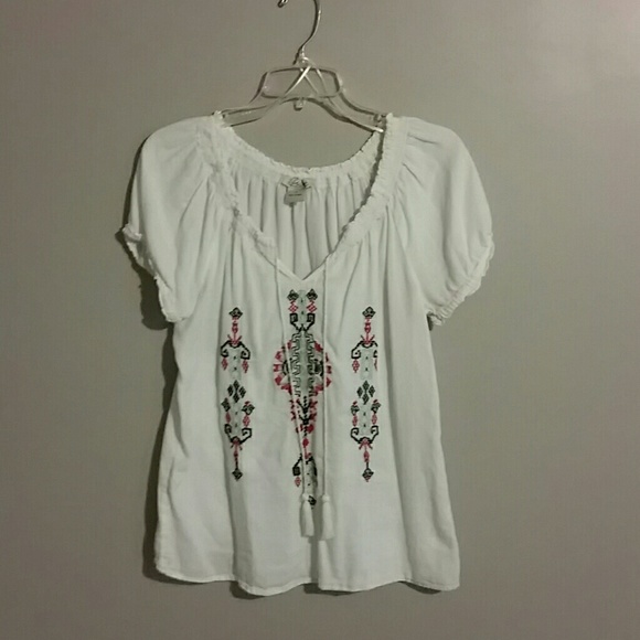 Lucky Brand white loose fitted shirt