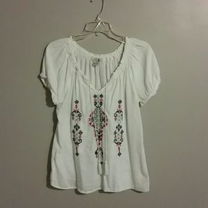 Lucky Brand white loose fitted shirt
