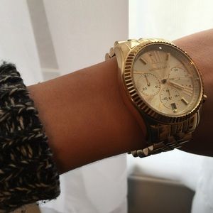 Michael Kors gold Lexington big face watch
