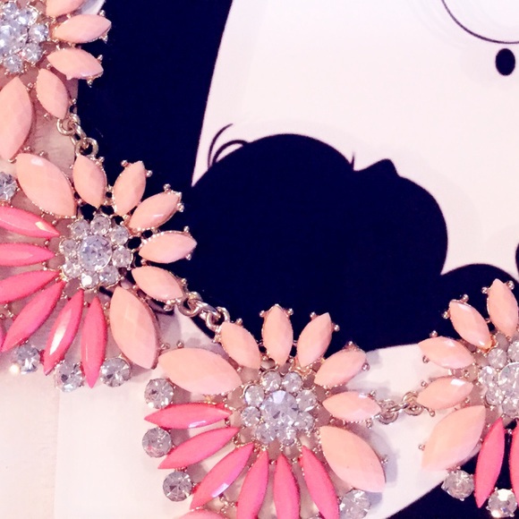 Pink Crystal Drop Necklace - Picture 3 of 4