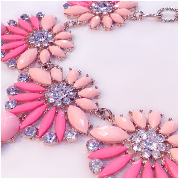 Pink Crystal Drop Necklace - Picture 4 of 4