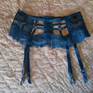 Victoria's Secret turquoise garter belt