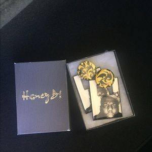 Honey B Gold Notorious B.I.G Earrings