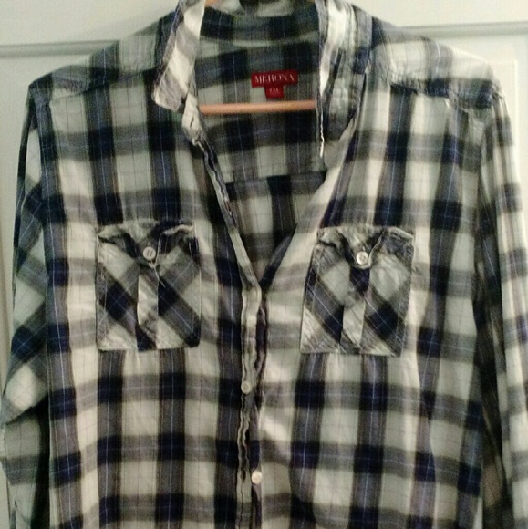 Blue plaid shirt
