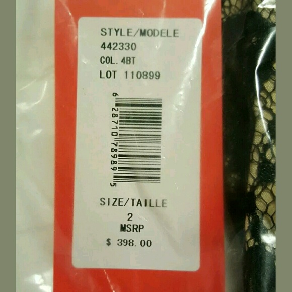 NWT Monique Lhuillier Lace Cap Sleeve Dress, Black - Picture 6 of 6