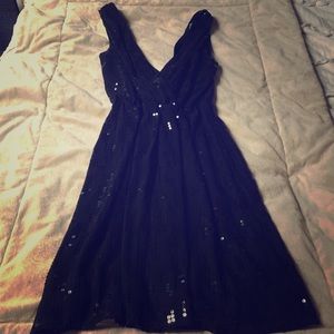 Express sequined black dress