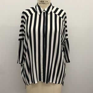 Stripe Hi-Lo Boxy Blouse