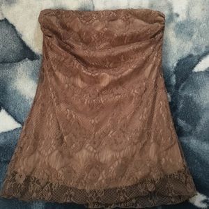 Light brown lace tube top