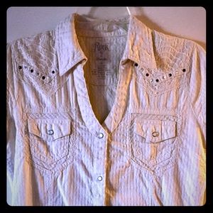 Western button up shirt.