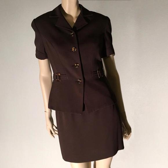 Kasper for ASL brown skirt suit -- size 4/6 🍐 - Picture 2 of 4