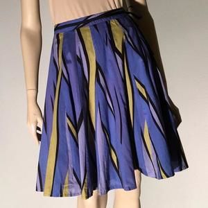 Olivia & Grace blue/green/black knee-length skirt -- size 2