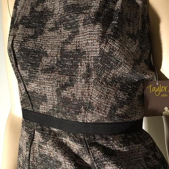 Taylor Petite brown/tan houndstooth dress--size 2P - Picture 4 of 4