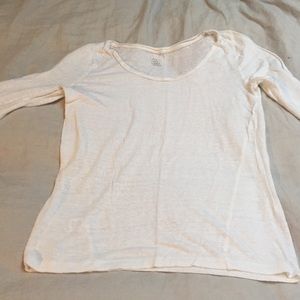 Linen white 3/4 sleeve top