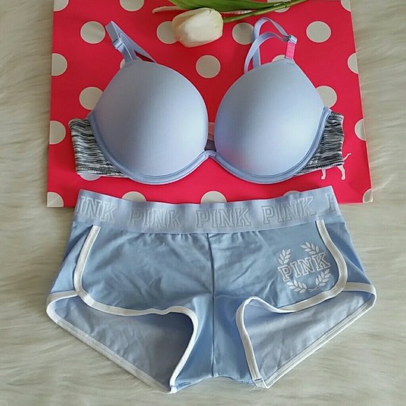 HOLD Nwt Pink Vs Push-up Bra + Logo boyshort Set. - Picture 4 of 4