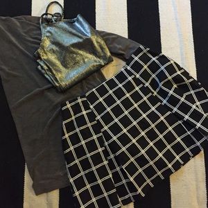 Grid mini skirt
