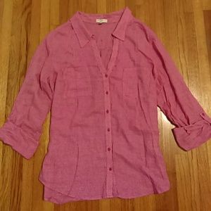 Red / White Button-down Shirt