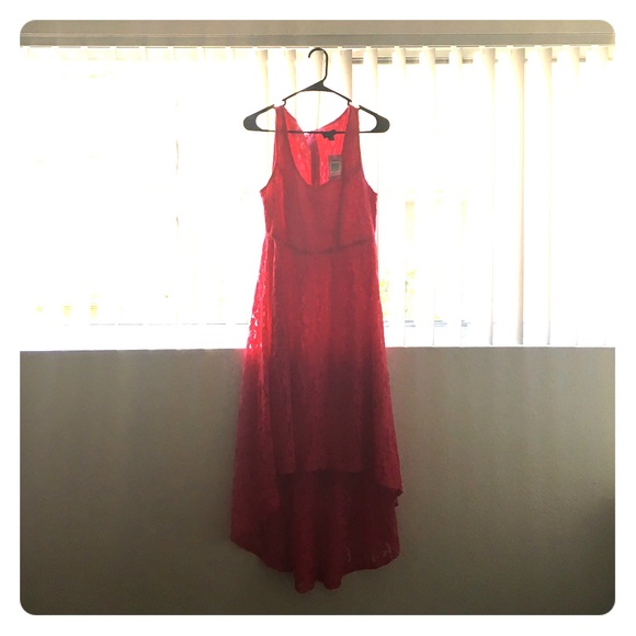 Hot Pink Lace Mullet Dress