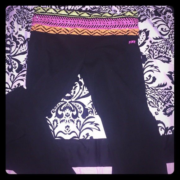 PINK VS yoga pants neon sequin band
