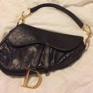 Christian Dior dark brown leather bag