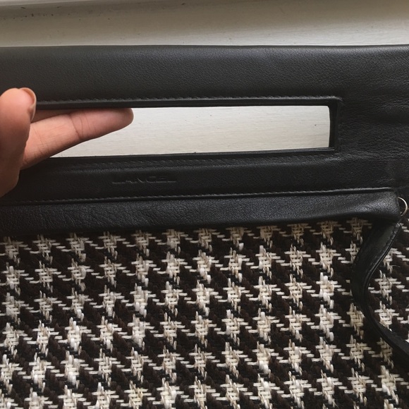 Houndstooth square cloth handbag - Picture 3 of 4