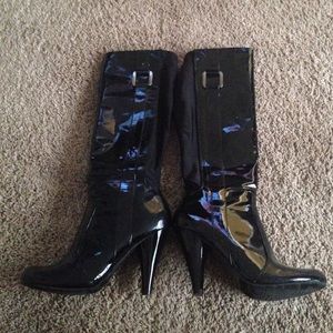 Black knee high boots
