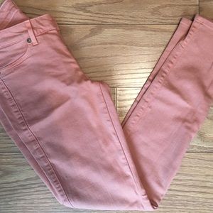 Orangey coral skinny jean