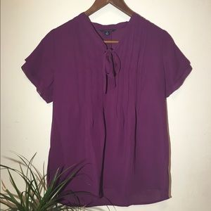 Purple necktie blouse