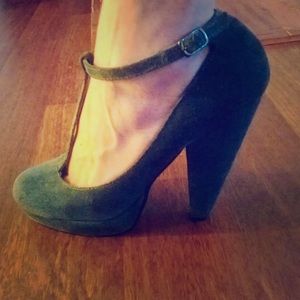 Grey Suede Kimchi Blue Urban Outfitter T-straps