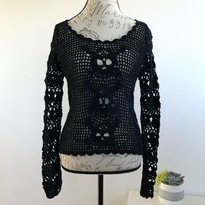 Tripp NYC Crochet ☠️Skull Sweater