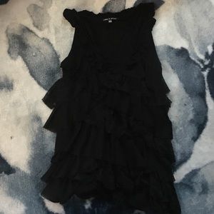 Black ruffled top