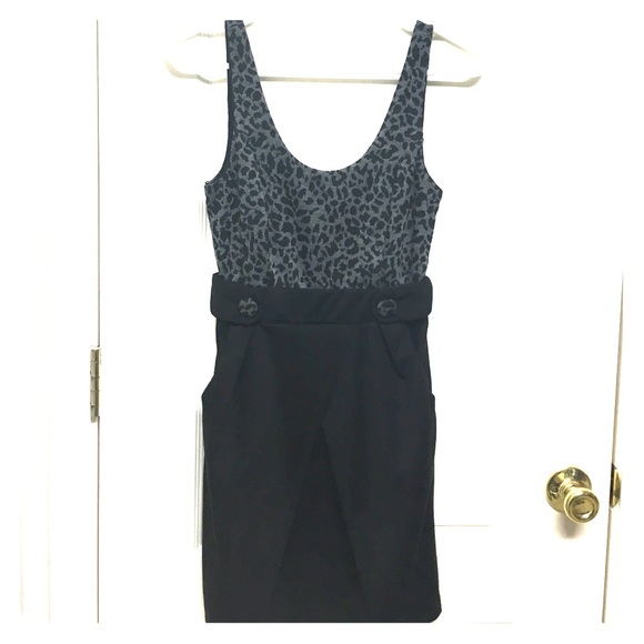 Papaya Dresses - Black and gray leopard dress Papaya Dresses - Black and gray leopard dress