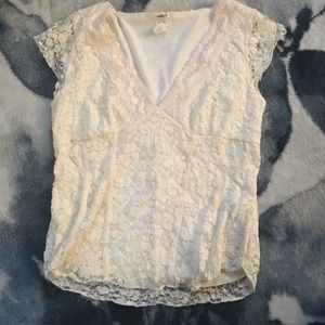 Cream lace top