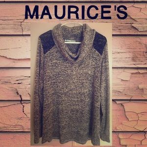 Maurice's Knit and Lace Cowl Top
