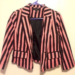 Pink and Black striped blazer
