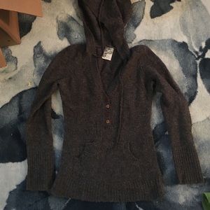 Gray hooded sweater