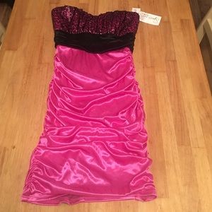 Strapless mini dress. Never been worn.