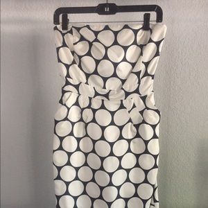 Strapless Polka Dot Fitted Dress