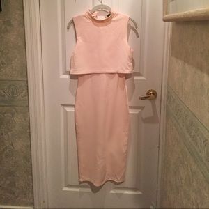 Pink midi dress by boohoo