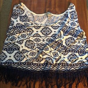 Navy and white shirt