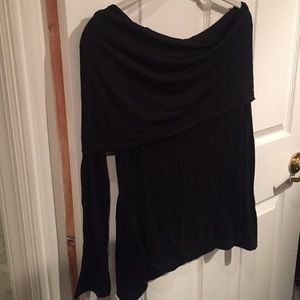 Off the shoulder black shirt