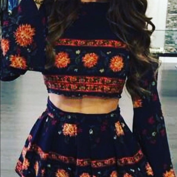 2 PC crop top and shorts set