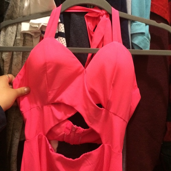 Neon pink dress