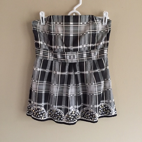 BLOWOUT White House Black Market Plaid Tube Top