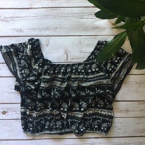 Bohemian elephant crop top
