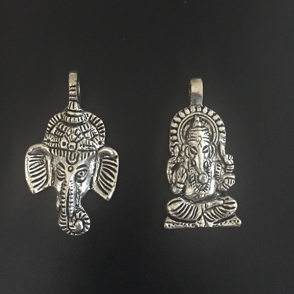 Trunk up elephant charm pendant Ganesha pendant